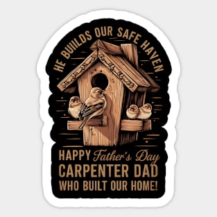 He Builds our Safe Haven Happy Father's Day Carpenter Dad Who Built Our Home | Dad Lover gifts Sticker